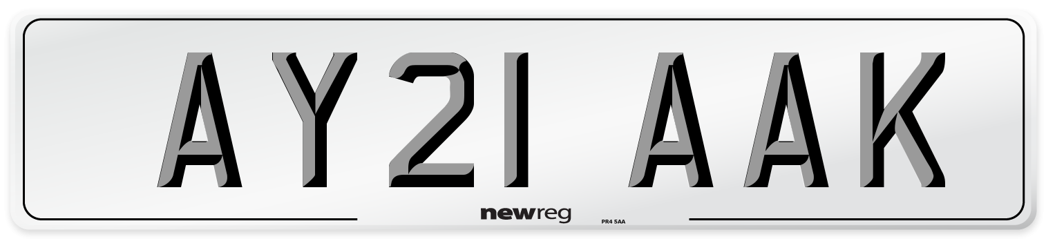 AY21 AAK Number Plate from New Reg